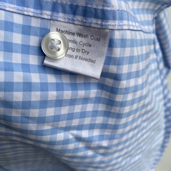 UNTUCKit Mens 3XL XXL Button Down Casual Shirt Blue Gingham Plaid Check Cotton - Picture 4 of 4